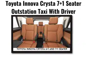 Toyota Innova Crysta 7+1 Seater Outstation Taxi With Driver